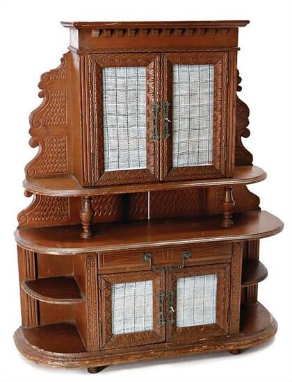 big model cabinet for a German porcelain doll, wood