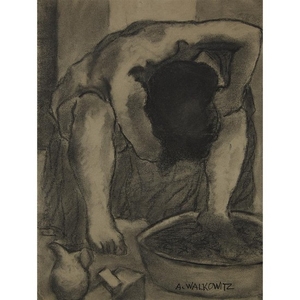 three drawings ABRAHAM WALKOWITZ (american, 1878-1965) "FOOT BATH" Signed...