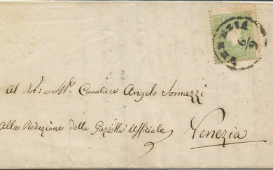 06.09.1863, lettera da Venezia per Città affrancata con un 3s....