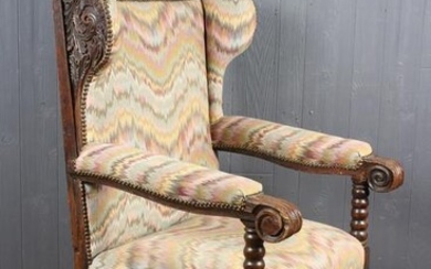 Ikat Upholstered Throne Chair