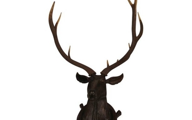 1 Large deer head, hunting trophy, made of...