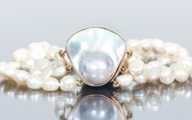 14 K Gold and Pearl Bracelet