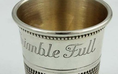 STERLING SILVER ONLY THIMBLE FULL SHOT GLASS JIGGER CUP