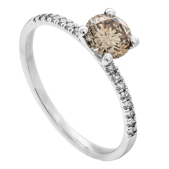 1.15 tcw VS1 Diamond Ring - 14 kt. White gold - Ring - 1.01 ct Diamond - 0.14 ct Diamonds - No Reserve Price