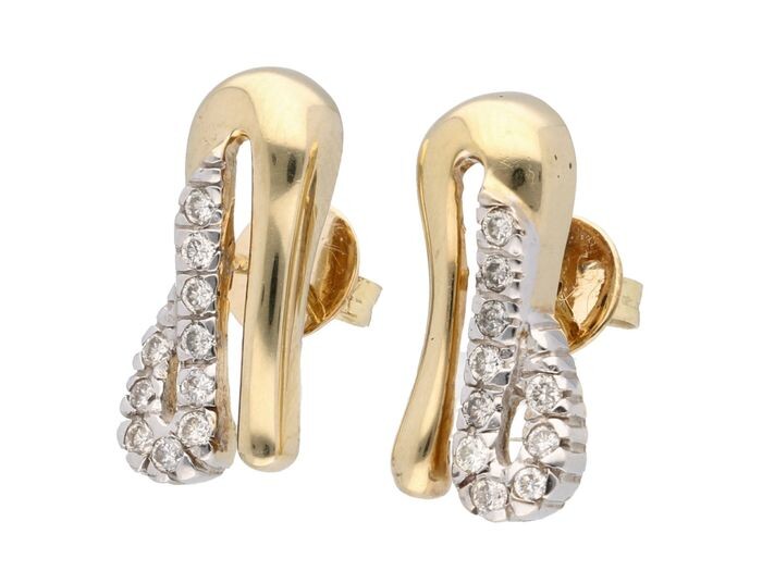 14 kt. Gold - Earrings - 0.20 ct Diamond