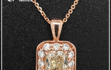 14 kt. Pink gold - Necklace with pendant - 1.50 ct Diamond