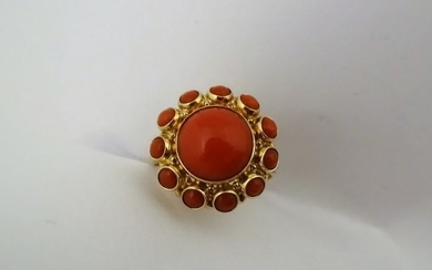 14 kt. blood coral - Ring blood coral
