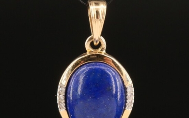 14K Lapis Lazuli and Diamond Pendant
