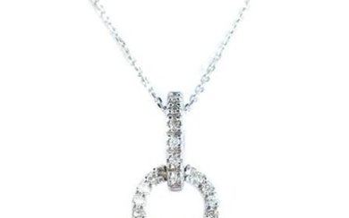 14K WG BSH Diamond & Amethyst Pendant Necklace