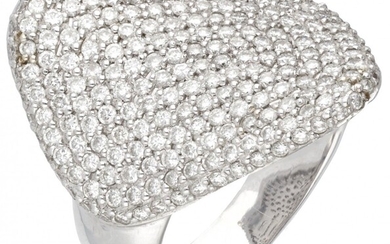 14K. White gold ring pave set with approx. 1.075 ct. diamond.