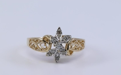 14KT Ladies Filigree Diamond Ring