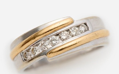 14k Two-Tone Channel Set Diamond Ring, Size 10.25, 1/2ctw