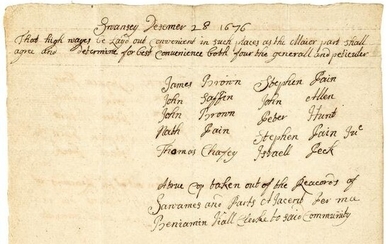 1676-Dated First Highways Agreement Swansea, MA