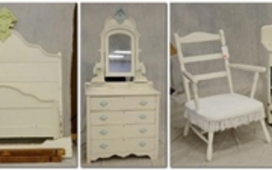 (4) pc Victorian painted bedroom set