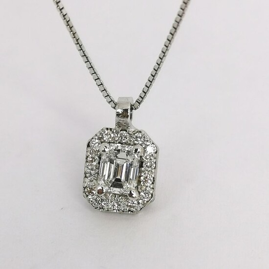 18 kt. Gold, White gold - Necklace, Necklace with pendant - 0.32 ct Diamond - Diamonds