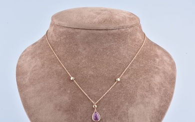 18 kt. Pink gold - Necklace - 0.41 ct Amethyst
