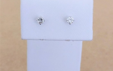 18 kt. White gold - Earrings - 0.34 ct Diamond