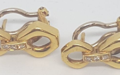 18 kt. Yellow gold - Earrings - 0.07 ct Diamond