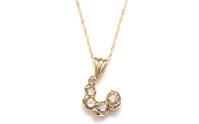 18 kt. Yellow gold - Necklace with pendant - 0.80 ct Diamonds - No Reserved Price