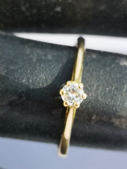 18 kt. Yellow gold - Ring - 0.10 ct Diamond