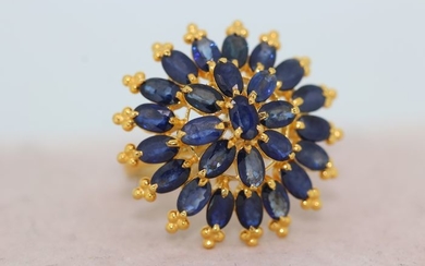 18 kt. Yellow gold - Ring - 2.50 ct Sapphire