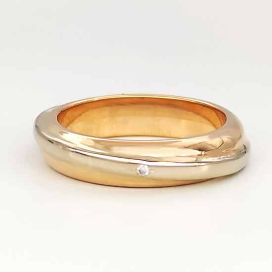 18 kt.White gold, Yellow gold - Ring - 0.01 ct Diamond