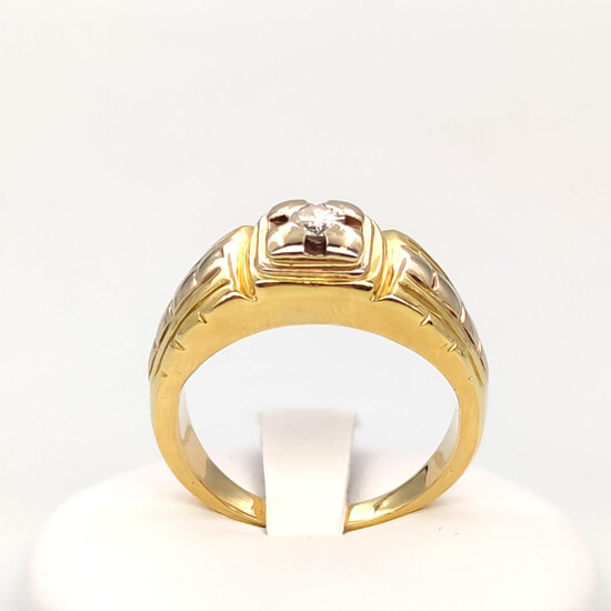 18 kt.White gold, Yellow gold - Ring - 0.20 ct Diamond