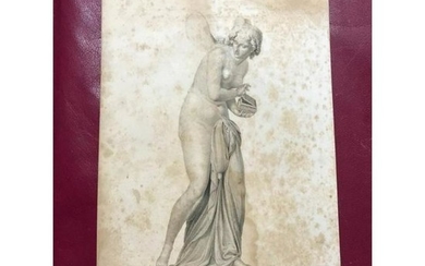 1850's Steel Engraving, Psyche, Soul, Cupid, Valentines