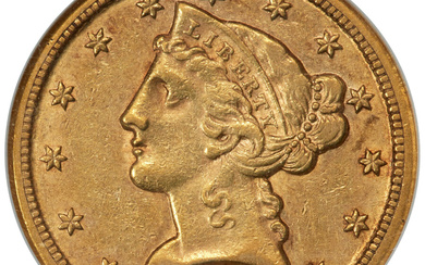 1854-D $5 Large D