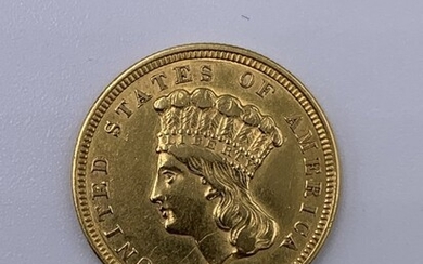 1856 $3 Gold Indian Princess Head Gold Coin