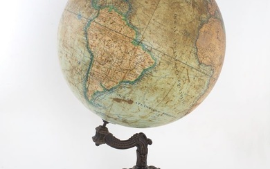 1880 LEBEGUE FRENCH ANTIQUE TERRESTRIAL GLOBE ANTIQUE 14 inches