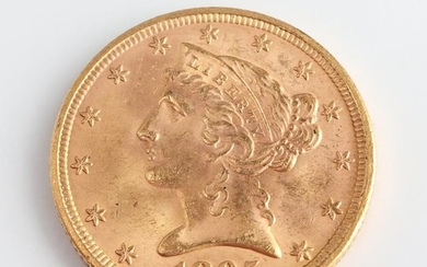 1895 Liberty Head Half Eagle $5 Gold Coin