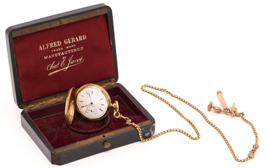 18K Alfred Gerard by Charles Jacot Pocket Watch w/ 18K Chain