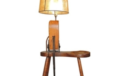 Antique Saddle Maker Bench Converted Lamp