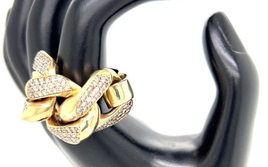 18k Chain Link Diamond Ring