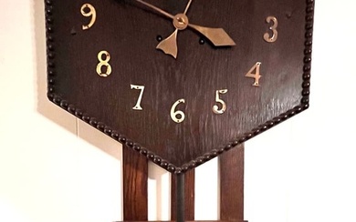 1920s American Mission Oak Hanging Wall Clock