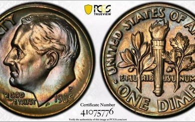1985 P ROOSEVELT DIME 10C PCGS MS 66 MINT STATE UNCIRCULATED - TRUE VIEW (776)
