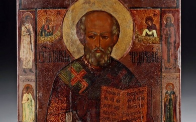 19th C. Russian Icon - Saint Nicholas Wonderworker