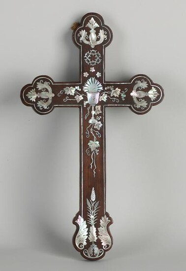 19th century mahogany Holy cross with beautifully