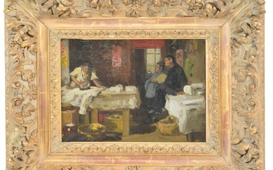 19th/20th century Chinese laundry interior scene with