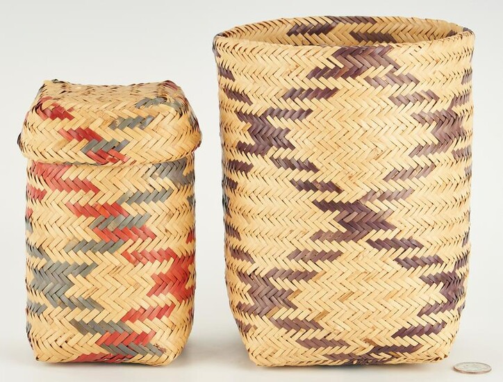 2 Contemporary Choctaw Rivercane Baskets