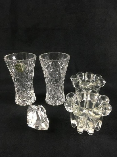 2 Lenox Crystal Miniature Bud Vase 1 Swarovski Crystal
