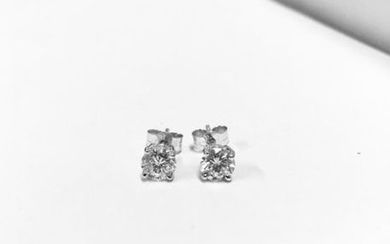 2.00ct Diamond solitaire earrings set with brilliant cut...