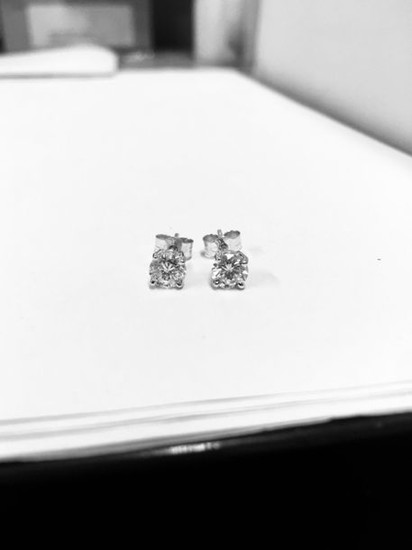 2.00ct Diamond solitaire earrings set with brilliant cut...