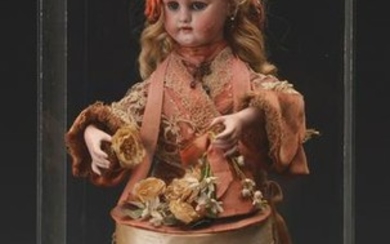 French Musical Automaton Doll in Display Case.
