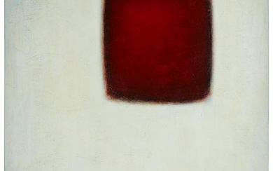 20th/21st century American/Japanese School, Abstract with Red Square, 2002, Oil on canvas, 60" H x