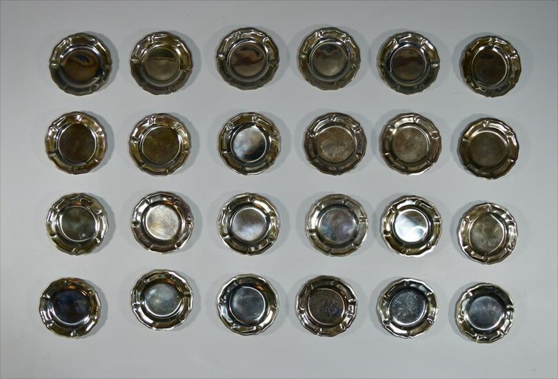 24 Mexican Sterling Silver Coasters by Maciel