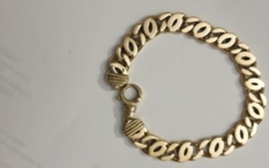 Yellow gold - Bracelet, Men's flat knit bracelet
