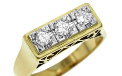 18 kt. Bicolour - Ring - 0.24 ct Diamond