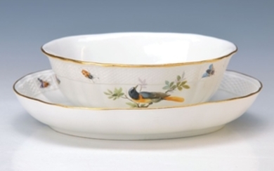 Sauce boat with fixed saucer, Meissen, around...
